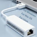Adaptador Ethernet LAN USB 2.0 portátil con velocidad de 100 Mbit/s, función plug and play y sin necesidad de controladores