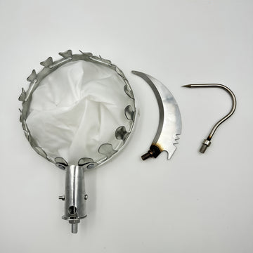 Juego de recolección de frutas de 3 piezas para cosechar manzanas, cítricos, peras, melos, herramientas agrícolas para jardinería de alta montaña, máquina portátil de recolección de frutas, cesta de cabeza, herramienta de recolección de frutas, bolsa por