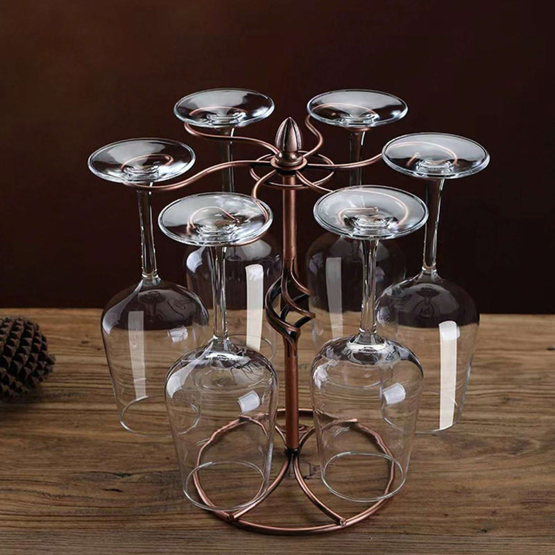 1pc Estilo Europeo Soporte de Vino Tinto Rojo Soporte de Vino Colgante Soporte de Vidrio de Pie Alto Soporte de Exhibición Invertido Soporte de Vino