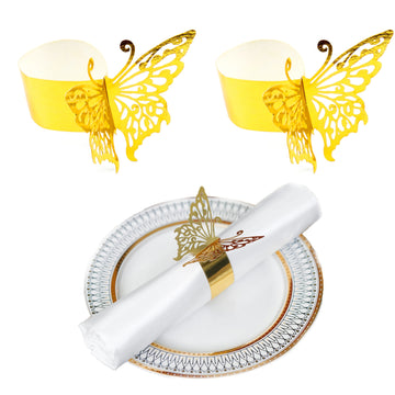 50/100 piezas, anillos para servilletas de mariposa, anillos para servilletas de decoración de cumpleaños, granja, boda, restaurante, hotel, Día de San Valentín, banquete, decoración de mesa de bufé, regalos de fiesta, decoración de mesa familiar