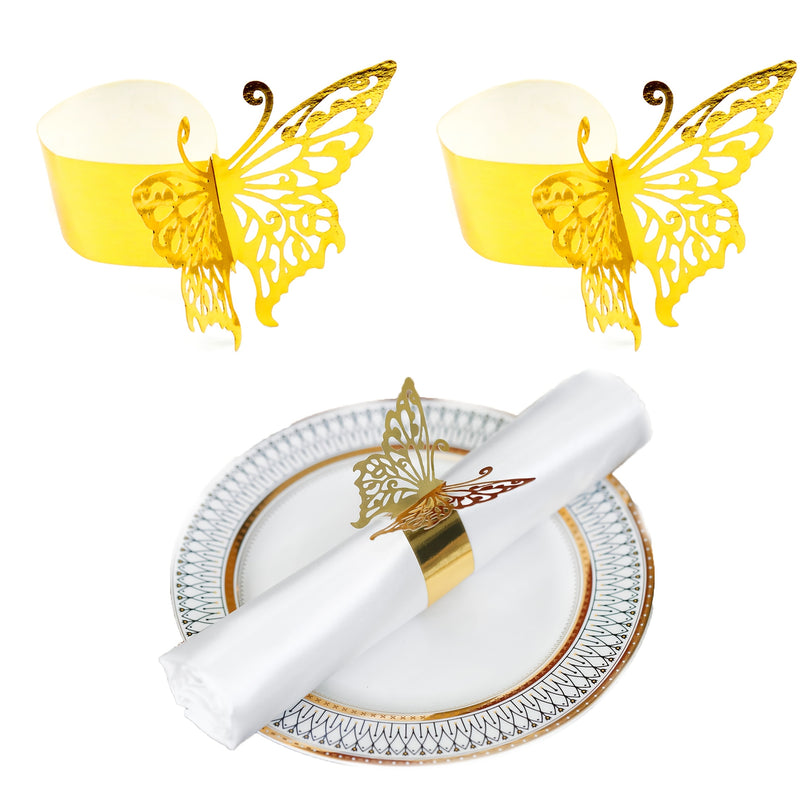 50/100 piezas, anillos para servilletas de mariposa, anillos para servilletas de decoración de cumpleaños, granja, boda, restaurante, hotel, Día de San Valentín, banquete, decoración de mesa de bufé, regalos de fiesta, decoración de mesa familiar