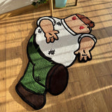1 alfombra de felpa suave imitación cachemira con diseño único de personaje animado, 1200g/m², 12.1mm de grosor, solo lavado a mano, material de poliéster, accesorio para sofá, decoración divertida para habitación, tapete para sala