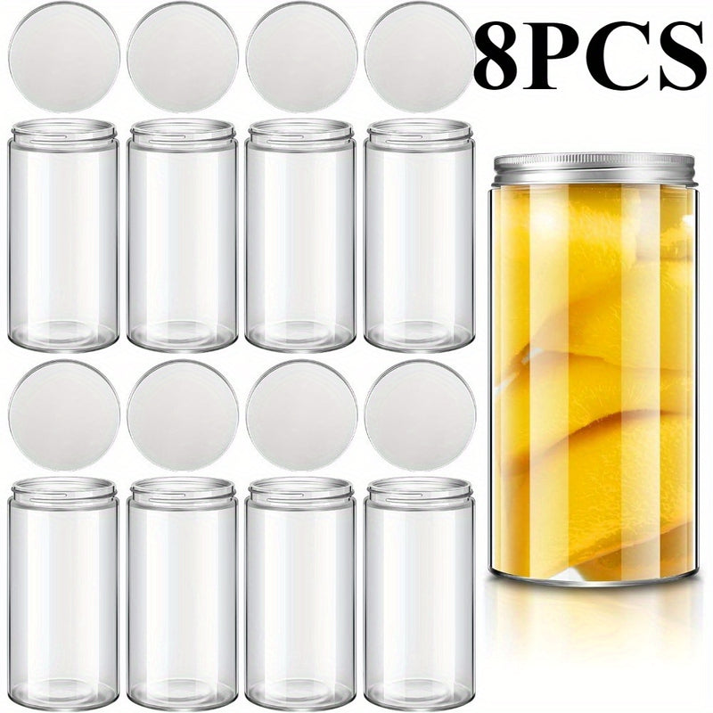 8 piezas de frascos de conserva claros de cuarto de galón con tapas herméticas - Reutilizables, lavables a mano, cierre de tapa giratoria para conservas, fermentación, encurtidos y proyectos de decoración DIY, suministros para conservas