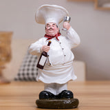 1 Unidad, Botella De Vino Decoración Resina Chef Estatuilla Escultura Miniatura Navidad Cocina Mesa Restaurante Adornos Decoración Para La Decoración Del Hogar
