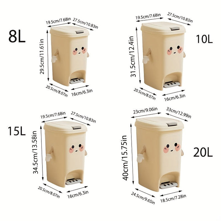 Bote de basura grande con diseño de hoja de corazón, doble apertura y material duradero - Cubo plástico para cocina, baño o dormitorio, decoración divertida y fácil acceso