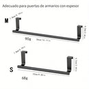 1 pza. Barral de acero inoxidable para toalla, toallero colgante para puerta de baño, accesorios para baño, colgador de paños sin perforaciones para la puerta del gabinete, barra para toalla individual en la parte posterior de la puerta del armario