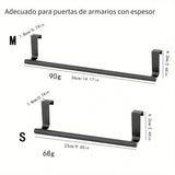 1 pza. Barral de acero inoxidable para toalla, toallero colgante para puerta de baño, accesorios para baño, colgador de paños sin perforaciones para la puerta del gabinete, barra para toalla individual en la parte posterior de la puerta del armario