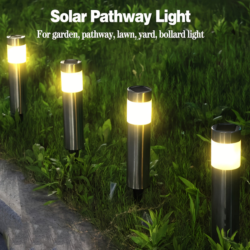 4 Luces Solares LED para Jardín, Encendido/Apagado Automático con Construcción Metálica Duradera y Acabado Mate, Instalación con Estaca para Suelo - Regalo de Halloween o Navidad para Patio, Pasillo o Césped