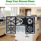 4 piezas de Amduine, cubiertas protectoras de estufa - Guardias de quemadores de estufa de gas de PVC duradero, no pegajosas, fáciles de limpiar, resistentes al calor, para hornos de cocina, protección de cocina | Accesorio de cocina elegante | Protector