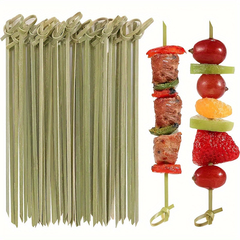 100 piezas de tenedores de postre de bambú, 15,24 cm de palillos nudosos para aperitivos, palillos nudosos de bambú naturales, palillos de dientes elegantes para suministros de fiesta, tableros de charcutería, guarnición de frutas, palillos de comida