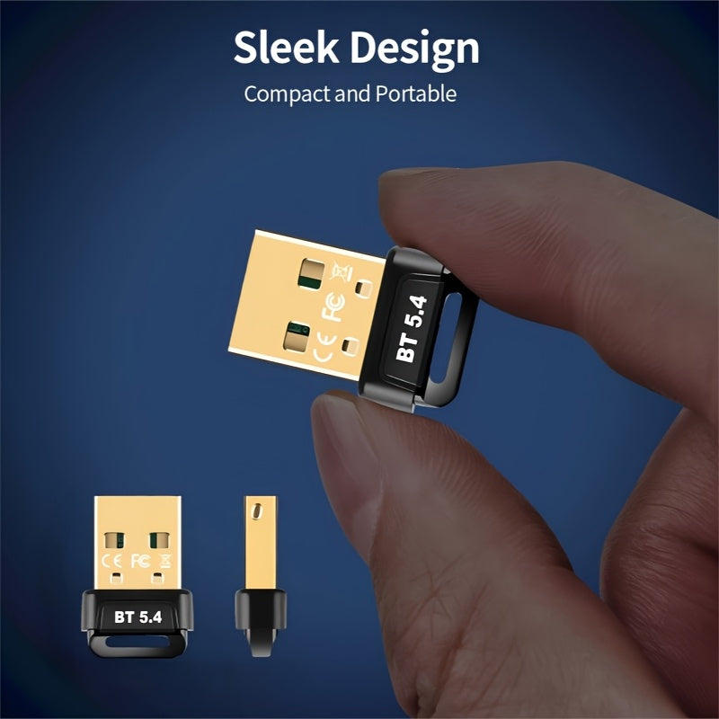 Adaptador sin varillas USB 5.4 Ultra Mini con Diseño de Gancho Colgante, Plug & Play para Win8.1-11 (Sin Controladores Requeridos), Compatible con Sistemas Win7, Soporta Hasta 7 Dispositivos Simultáneamente (Portátiles/Auriculares/Altavoces/Mouse/Tableta