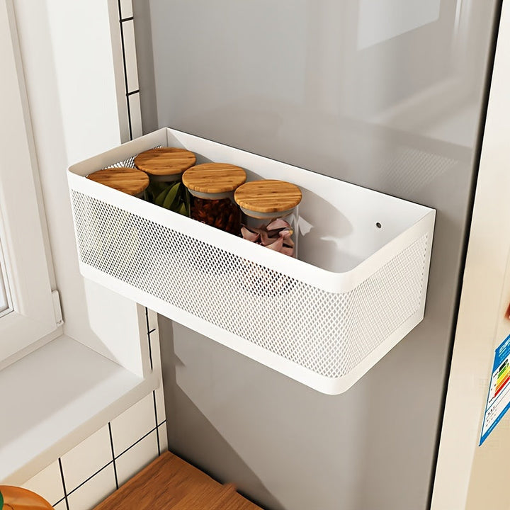 1pc Soporte Magnético de Almacenamiento Lateral para Refrigerador de Cocina, Cesta Colgante para Hueco de Placa