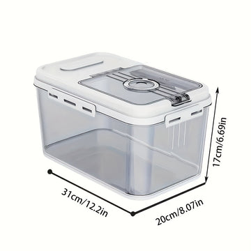 Contenedor de almacenamiento de arroz hermético con tapa transparente - Prueba contra insectos y humedad, dispensador de granos de plástico duradero para la organización de la cocina