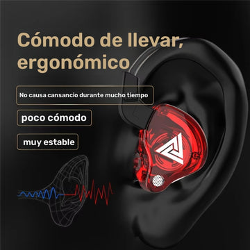 Auriculares Intraurales de Alta Fidelidad QKZ FiLe, Auriculares con Cable y Micrófono, Cancelación de Ruido de Subwoofer, Monitor para Juegos y Música, Plástico Duradero, Cable de 120cm/47.24 pulgadas, Diseño de Colores Vivos