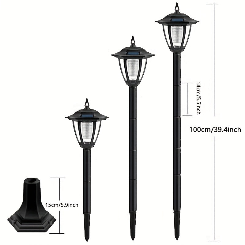 1pc/2pcs Luces de jardín retro solares, Luces de paisaje alimentadas por energía solar, utilizadas para patio, césped, camino de jardín, decoración de atmósfera de hotel, estanque y piscina