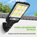 9 lámparas solares LED COB con 3 modos de iluminación y control remoto, IP44, lámpara de seguridad con sensor de movimiento para exteriores, iluminación de senderos de jardín para decoración navideña, cargada por energía solar, sin cableado, 0 facturas d