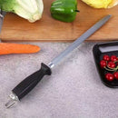 Afilador de Cuchillos Duradero de Acero al Carbono - Herramienta de Cocina Compacta de 12 Pulgadas con Varilla de Afilado Plana para un Afilado Fácil, Rápido y Sin Batería