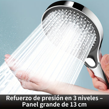 Cabezal de ducha de alta presión con panel grande electroplateado, cabezal de ducha presurizado, cabezal de ducha súper potente, cabezal de ducha tipo lluvia para baño