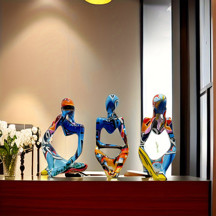 Conjunto de 3 adornos de Pensador Muy hermoso mini adorno adecuado para decoración del hogar, regalo de San Valentín, adorno para sala de estar y armario de vinos