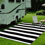 Estampado digital 2D plano con patrón de rayas, alfombra decorativa de estilo simple, alfombrilla de interior para RV, alfombrilla de tienda, alfombrilla de patio, alfombrilla de bienvenida, alfombrilla de camping, adecuada para camping al aire libre, se