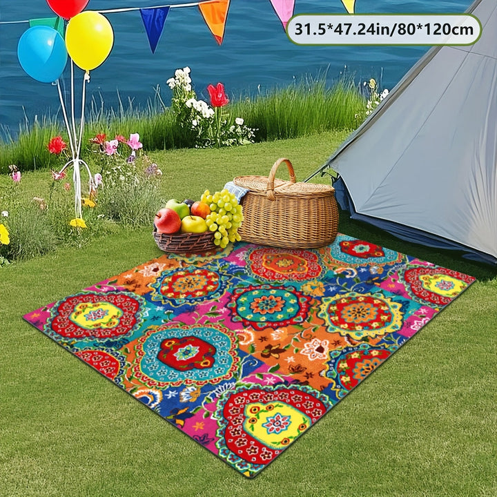 Estampado digital 2D plano, patrón tradicional, alfombra decorativa de estilo clásico, alfombrilla interior de RV, alfombrilla de tienda, alfombrilla de patio, alfombrilla de bienvenida, alfombrilla de camping, adecuada para camping al aire libre, sender