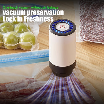 Mini Selladora al Vacío Portátil Automática, Máquina de Conservación de Alimentos para Hogar y Viajes con Operación de Un Botón, Potente Succión, Rápida y Práctica, Regalo Perfecto para el Día del Padre