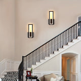 Luz de Pared LED Moderna - Blanco Cálido 3000K, Lámpara Interior de Acrílico Negro para Dormitorio, Sala de Estar, Pasillo y Escaleras