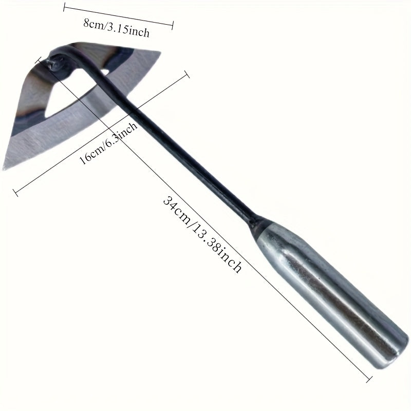 Azada Hueca de Acero Premium Templado - Rastrillo Manual Resistente al Óxido con Mango Ergonómico para Eliminación Eficiente de Malezas en Huertos y Macizos, Herramienta de Jardinería Duradera para el Hogar, Diseño Robusto y Agarradero Cómodo