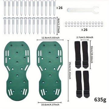 Zapato de jardín con clavija de 1,65 pulgadas de largo - Aerador de césped de plástico y hierro de alta resistencia, punta de resina epoxi autoequilibrada para suelos y césped artificial - Herramienta manual para jardín adecuada para cortar césped y cuid