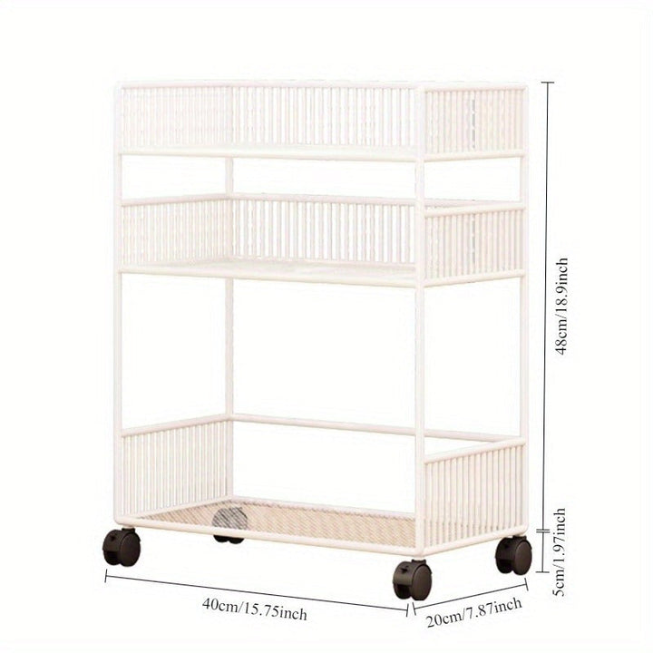 1 unidad Organizador de escritorio de metal moderno, estantería de almacenamiento abierto de varios niveles para suministros de oficina, libros, bocadillos de cocina, no requiere electricidad, construcción de metal duradera