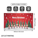 2D Banner de Puerta, 1 Pieza, Banner de Puerta de Elfo Feliz Navidad - Poliéster Duradero, Diseño de Copos de Nieve y Árboles, Ideal para Decoraciones de Vacaciones y Cumpleaños, Decoración de Jardín y Habitación al Aire Libre, Decoraciones de Navidad
