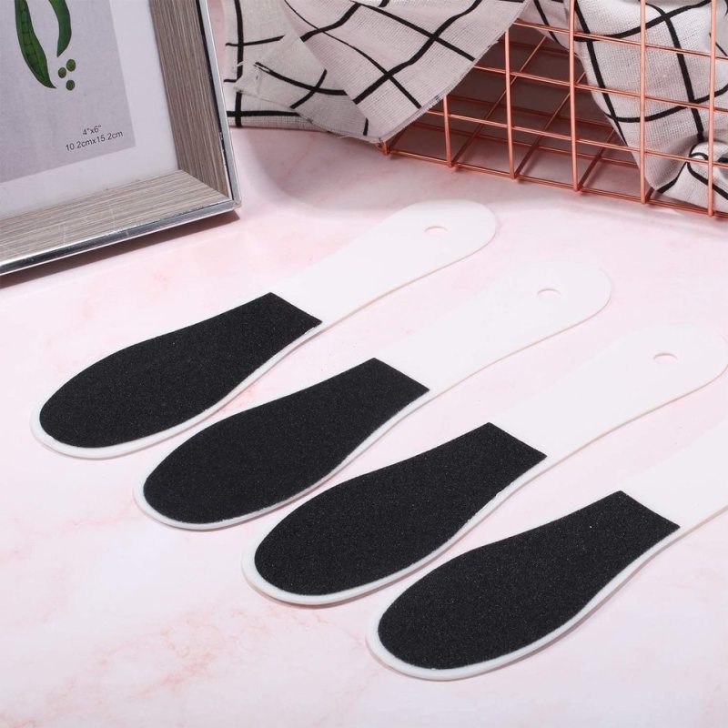 1 pieza de papel de lija de doble cara - Herramienta de pedicura manual portátil para luz muerta beige y eliminación, no necesita electricidad, diseño duradero de plástico para uso doméstico, herramienta de cuidado de pies, mango ergonómico, acabado suav