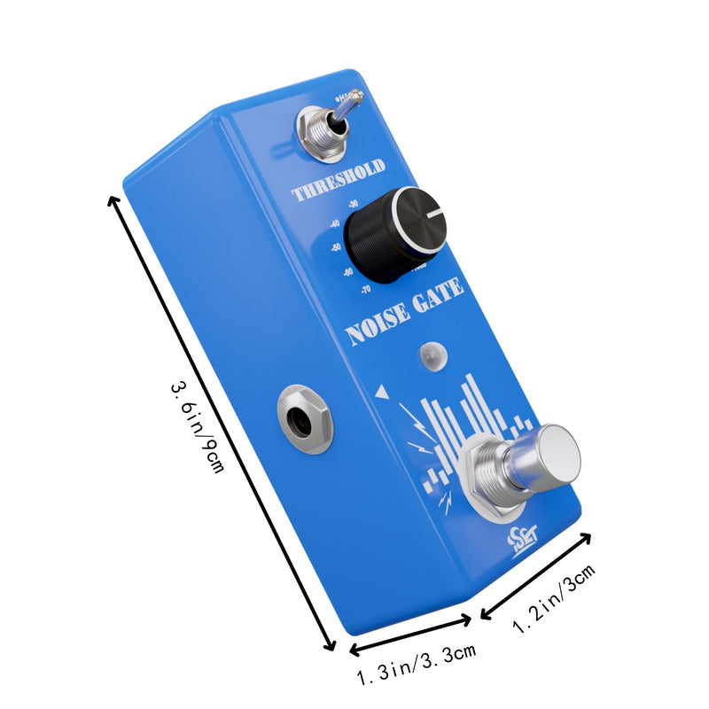 Pedal de Puerta Antiruido para Guitarra Eléctrica - Alimentado por USB con Perillas de Volumen y Tono, Procesamiento Simultáneo Analógico y Digital para Reducción de Ruido y Claridad, Diseño Audaz en Azul/, Equipo Musical, Electrónica de Alta Calidad, Co