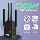 OURLIFE Amplificador y Extensor Wi-Fi, Doble Banda 2.4G/5G con Configuración de Un Toque, Antenas Externas, Extensión WiFi para Hogar/Ocio, Compatible con Smartphones, Tabletas, Portátiles - , Mejora Internet en Casa, Diseño Compacto, Carcasa de Plástico