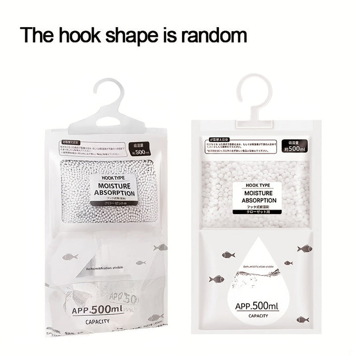 Bolsas deshumidificadoras de ropa y hogar de 500ml, absorción de humedad sin electricidad, paquete de 5, para armarios y hogares, absorbe la humedad, no requiere energía