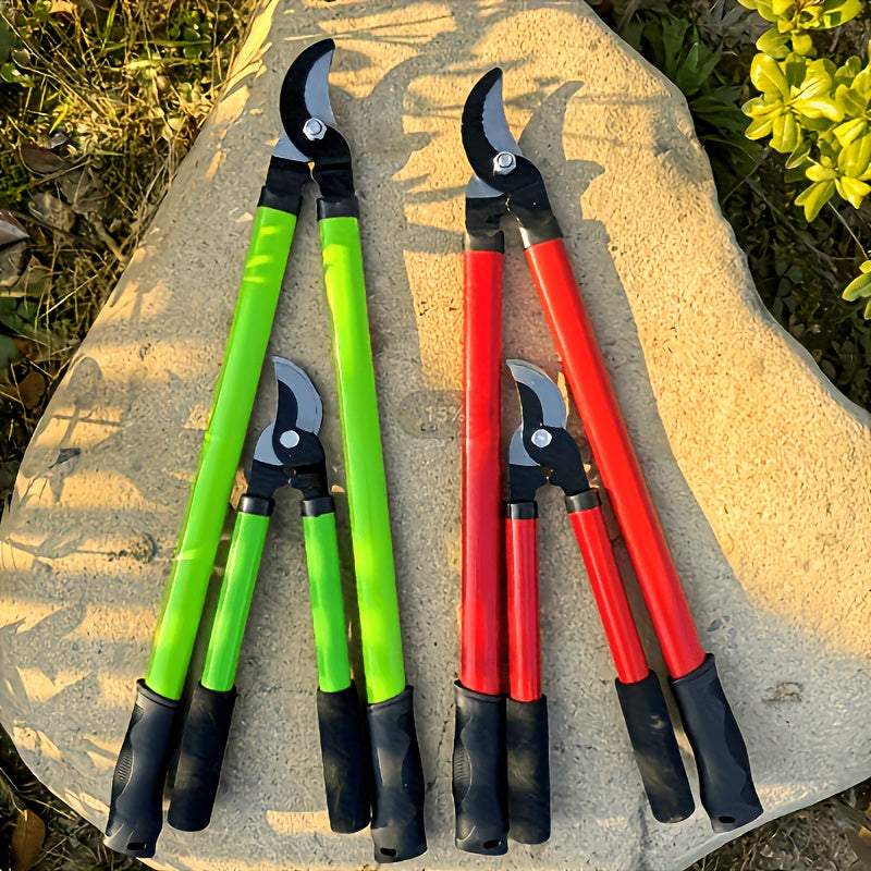 1 pieza de tijeras de poda de alta resistencia con cuchillas de acero de carbono afiladas - Manijas ergonómicas, ideales para ramas gruesas, árboles frutales y tallos de flores - Herramienta de jardinería manual para podar sin esfuerzo, mantenimiento de