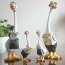 Escultura de pato de resina artesanal - Patos de dibujos animados en blanco y amarillo, decoración de hogar linda para interiores y exteriores, jardín, patio o oficina, perfecta para Navidad, Pascua, San Valentín y más, decoración de patos