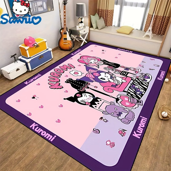 Sanliou es una alfombra de dormitorio con temática de arroz antideslizante y linda, tapete de dibujos animados para el dormitorio, alfombra de suelo duradera y resistente al desgaste, tela mezclada de poliéster, fácil de lavar a mano y cuidar, adecuada p