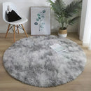 1pc Alfombra Redonda Tie-Dye Shaggy, 3cm de Grosor, Suave y Amigable con la Piel, de Fibra de Poliéster para Sala de Estar y Dormitorio, Solo Lavado a Mano, Alfombra Interior