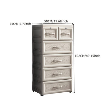 Armario de ropa de cinco capas de plástico, 50CM con ruedas, caja de almacenamiento de gran capacidad, organizador de vestuario, multiusos, no impermeable, forma rectangular