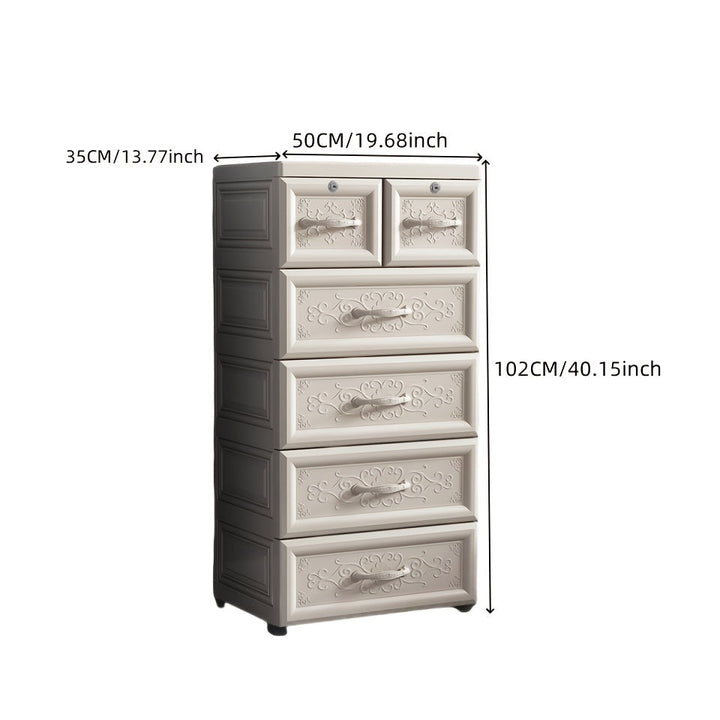 Armario de ropa de cinco capas de plástico, 50CM con ruedas, caja de almacenamiento de gran capacidad, organizador de vestuario, multiusos, no impermeable, forma rectangular