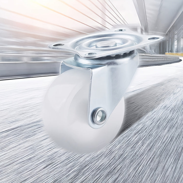1 unidad de patín de rueda plana industrial de 2 pulgadas de alta resistencia, acabado de metal pulido, construcción duradera de metal y plástico para estanterías, carros, sillas de oficina y soportes de exhibición