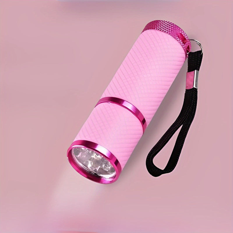 2 luces de manicura LED mini, alimentadas por batería con 9 bombillas LED, adecuadas para curar uñas de gel - portátiles, ideales para el cuidado de las uñas en casa, lámpara de uñas/calco/faro flexible