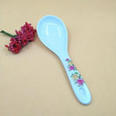 1, 3 o 6 cucharitas de arroz con diseño floral, cucharas de plástico prácticas, blancas con estampado, vajilla para hogar, cocina, restaurante u hotel, suministros de cocina