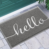1pc Alfombra de bienvenida estilo granja, material de PVC, solo lavado a mano, respaldo antideslizante, uso en interiores/exteriores, alfombra rectangular para entrada de casa, porche, patio - Gris