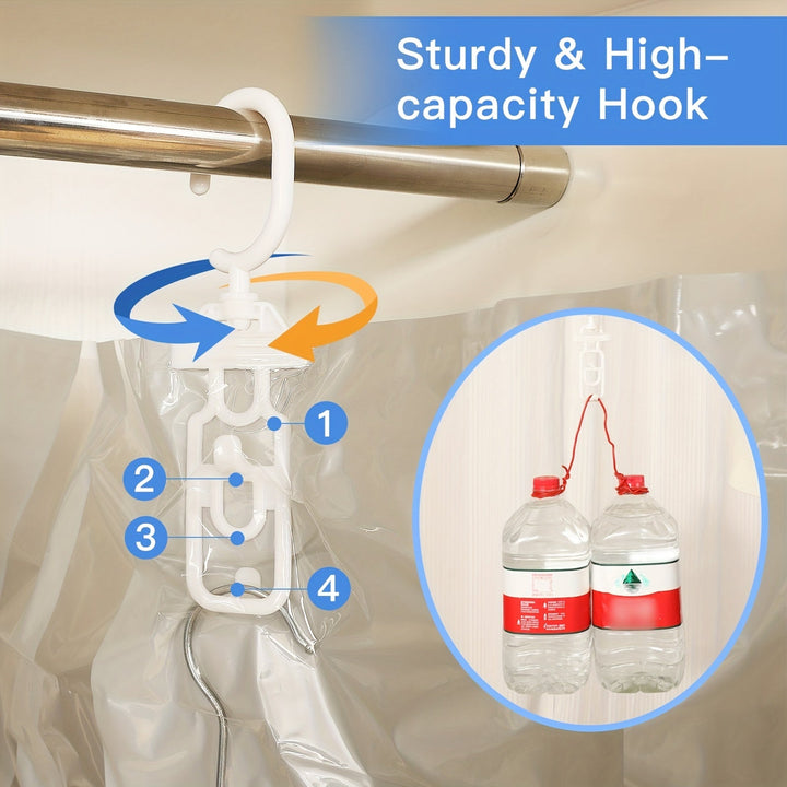 Bolsas de almacenamiento de vacío colgantes de 5 piezas, bolsas de ropa de plástico rectangular multipropósito con cierre de cremallera para abrigos de invierno, trajes, chaquetas y chaquetas de plumón - Organizador de armario ahorrador de espacio, no ne