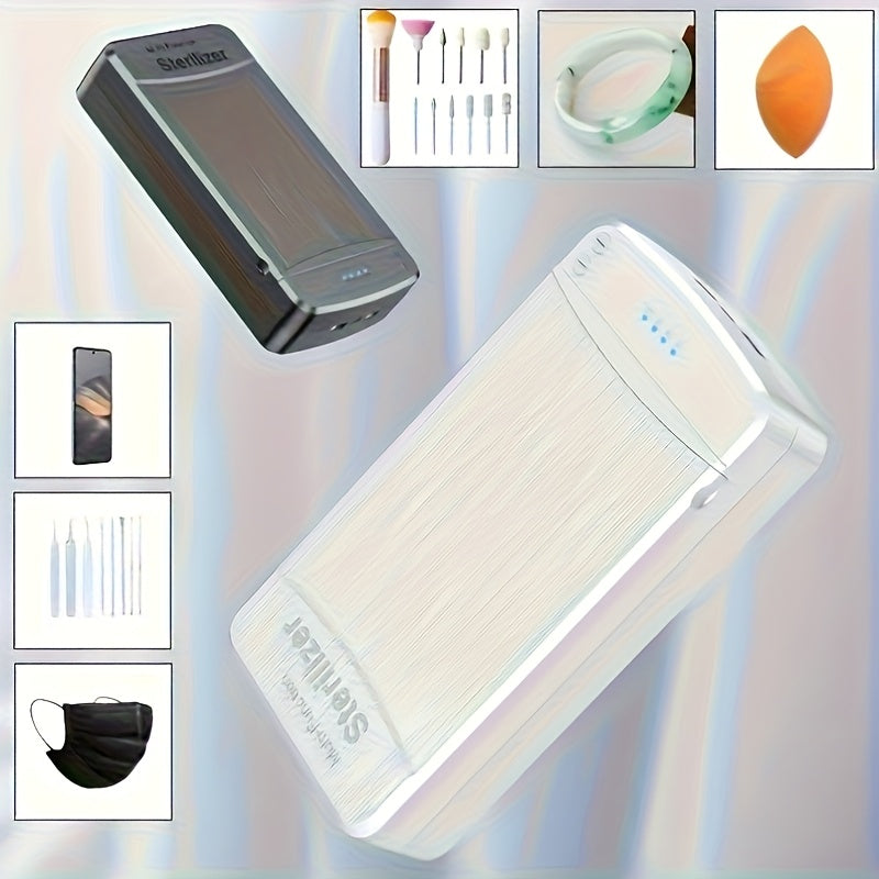 Caja de desinfección de uñas portátil alimentada por USB para herramientas de manicura y pedicura - Estérilice y seque suministros de cuidado de uñas con diseño compacto, no necesita batería, esenciales para la higiene del salón en casa, suministros para