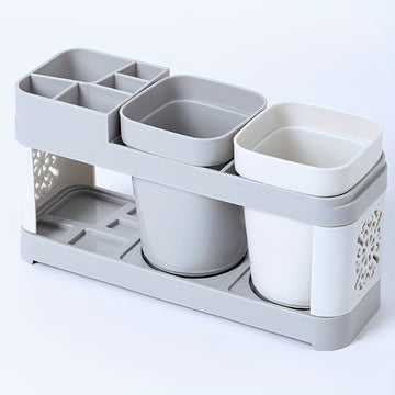 Juego de Portacepillos y Portapasta de Dientes con Diseño Chic y Drenaje - Ideal para la Organización del Baño, Decoración del Hogar