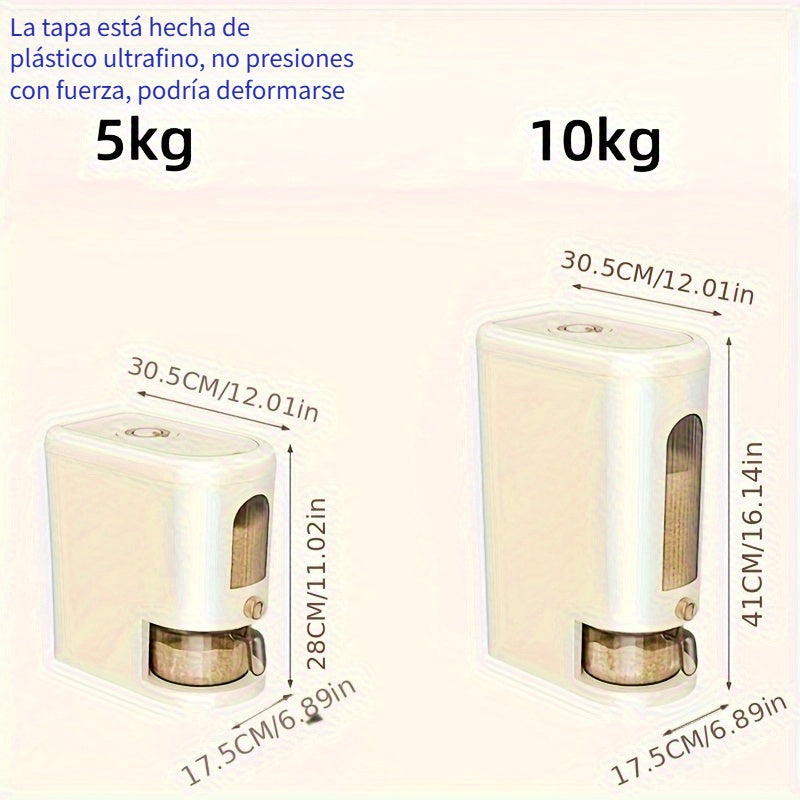 Dispensador De Arroz Hermético Premium, Gran Capacidad, A Prueba De Humedad Y Resistente A Insectos, Contenedor De Almacenamiento De Alimentos Para La Organización De La Cocina