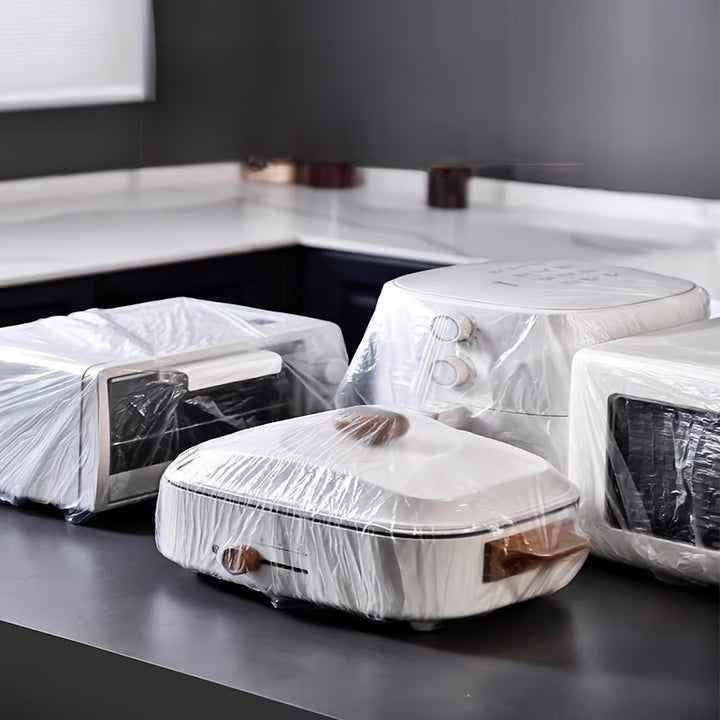 20-Pack ClearGuard Espesado PVC Microondas Cubre, Universal Transparente a Prueba de Polvo Película Protectora para Electrodomésticos, Utensilios de Cocina y Bandejas para Hornear